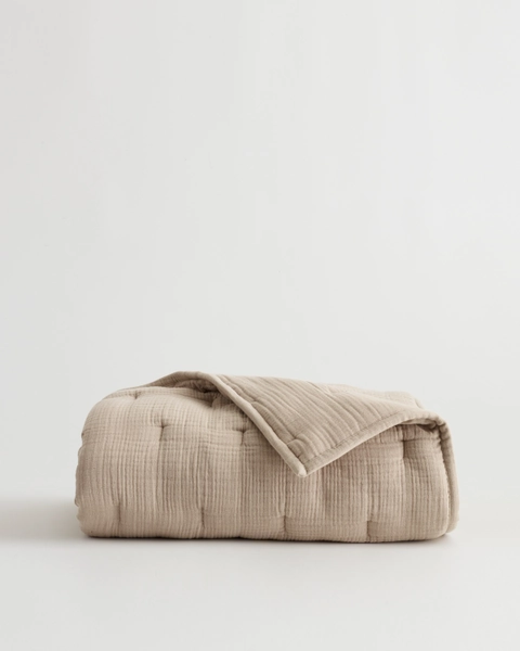 Organic Airy Gauze Toddler Quilt  in Fog Grey