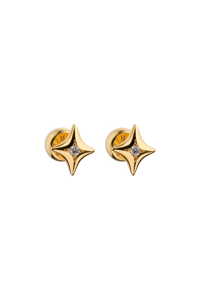 Mini Star Stud Earrings, yellow gold