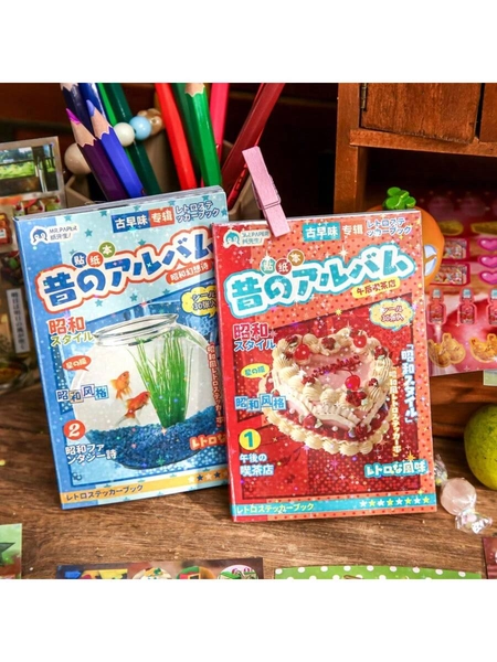 30 Sheets/Book Sticker Book, Retro Flavor Album Series, Retro-Style Food Theme Exquisite Shimmer Film Die-Cut Stickers, Scrapbook Supplies, Notebook Accessories, Decorative Photo Frames, Computer And Phone Cases, Water Cups, Junk Magazines, Pencil Cases, Desktop Decorative Stickers, Back-To-School Season Stickers, School Supplies
