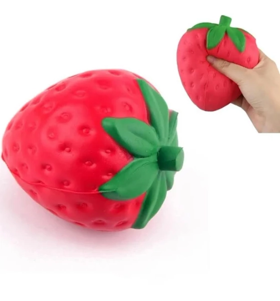 Viral Jumbo Squeezy Peach Banana Strawb– Squishy Toy, Stress Relief