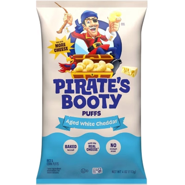 Pirate's Booty Aged White Cheddar Cheese Puffs - 4oz: Certified Gluten-Free
