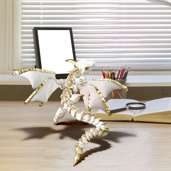 3D Dragon Model, 3D Printed Flexible Articulated Dragon Figurine, Double Horn Gradient Color Toy, Fully Poseable Collectible Statue for Home Desk and Display - Walmart.com