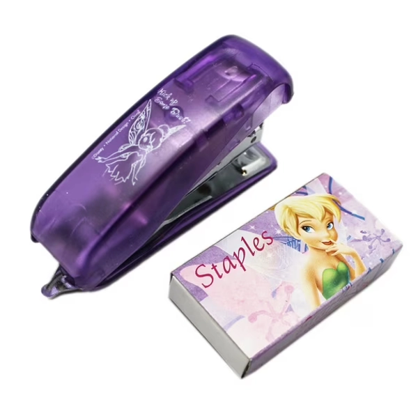 Disney Fairies Tinker Bell Transparent Violet Colored Mini Stapler w/Staples