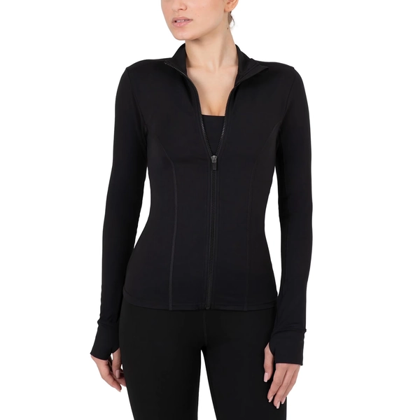 Yitty Active Women's Ultraluxe Full Length Full Zip Jacket, Athleisure, 4-Way-Stretch, Thumbholes, Iconic Black, M - Walmart.com