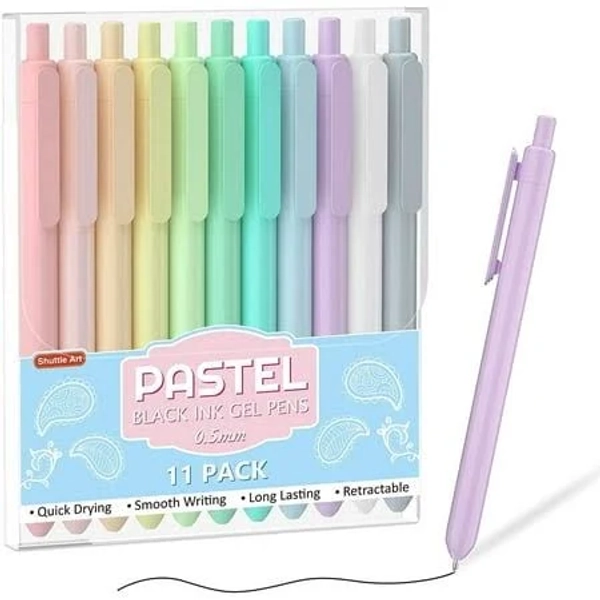 Shuttle Art Retractable Pastel Gel Ink Pens 11 Pack