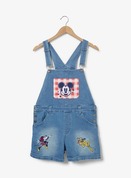 Disney Mickey Mouse & Friends Americana Women's Short Overalls - BoxLunch Exclusive