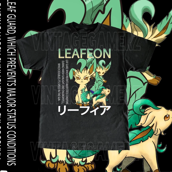 Vintage Leafeon Shirt - Custom Vintage Design High Quality Tee Fan Gift Idea Gamer Adult & Kid Sizes