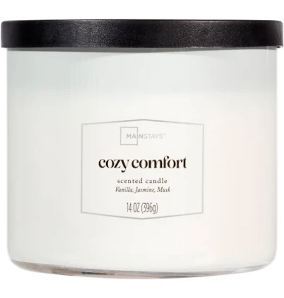 Mainstays 3-Wick Textured Wrapped Cozy Comfort Scented Candle