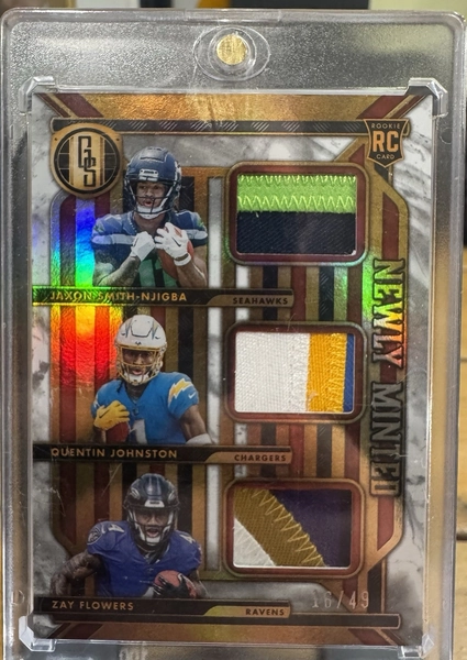 2023 Panini Gold Standard Rookie Patch JSN, Quentin Johnson, Zay Flowers /49