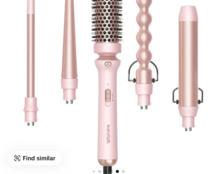 Wavytalk Multi-Curl 5-in-1 Ceramic Curling Wand Set, Fast Heat Up Curling Wand from 1/2 to 11/4 Inch and a Thermal Brush, Dual Voltage Curling Iron
