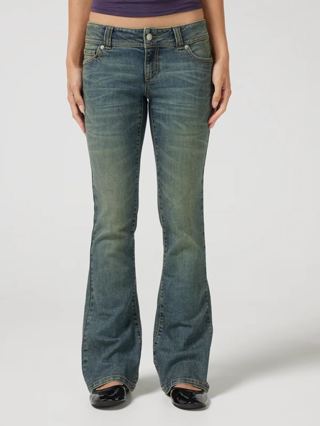 Paris Ultra Low Rise Bootcut Jean  Dark Dirty Wash - Jay Jays Online
