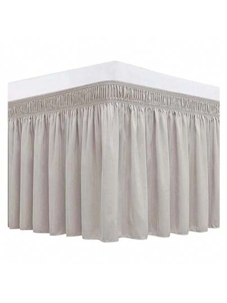 Biscaynebay Wrap Around Bedfor Queen Beds 15" Drop, Camel Grey Adjustable Elastic Dust Ruffles Easy Fit Wrinkle & Fade Resistant Silky Luxurious Fabric Machine Washable,Queen-15" Drop