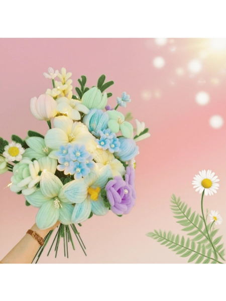 620 Pieces Pipe Cleaners Craft Set, Monets Garden Hues, 600 Pcs Chenille Stems With 20 Pcs Flower Stems, Pipe Cleaners Chenille Stems, Craft Supplies Bulk For DIY Art And Craft Projects Creative Gift Wrapping Party Decorations, Flowers Craft Supplies Bulk Fluffy Fuzzy Sticks ( Monets Garden Tones,12 Inch)