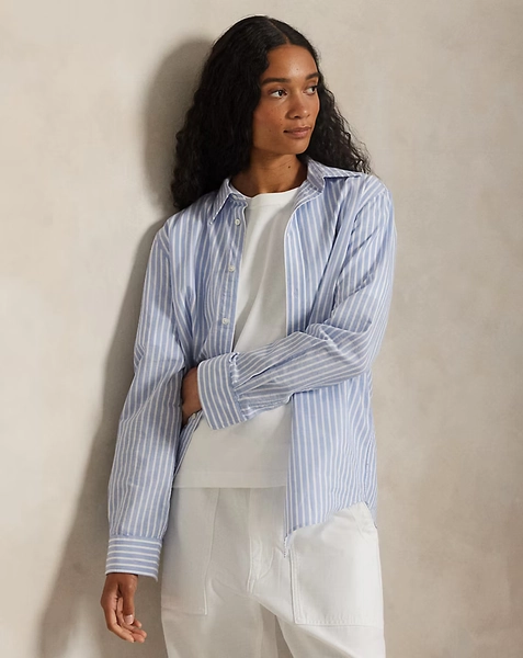 Camicia in cotone e lino Classic-Fit 