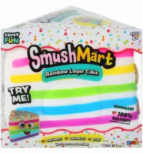 RMS Crazy Fun Smush Mart Rainbow Layer Cake Squishy Toy