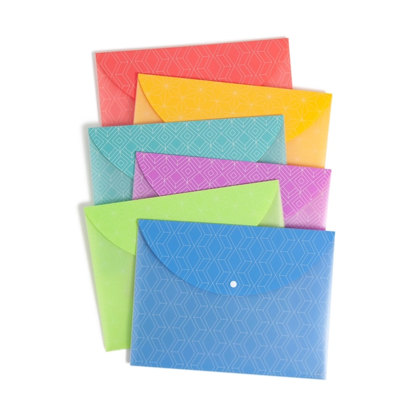 U Brands Single Pocket Poly Document Holders, 6 Count, Snap Closure, Multi-Color, 8.5 x 11 in. - Walmart.com
