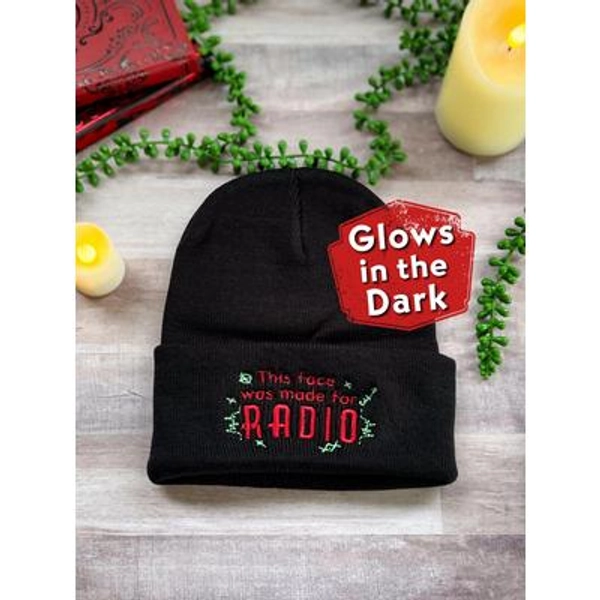 This Face Was Made For Radio | Alastor Radio Demon Embroidered Beanie