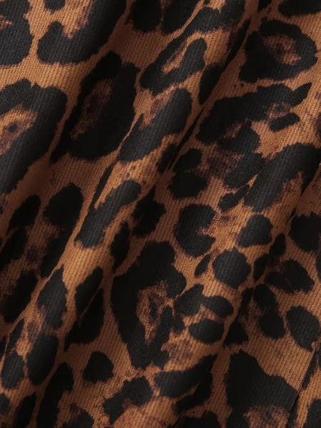 womens vintage leopard print wide leg pants casual tassel - Temu