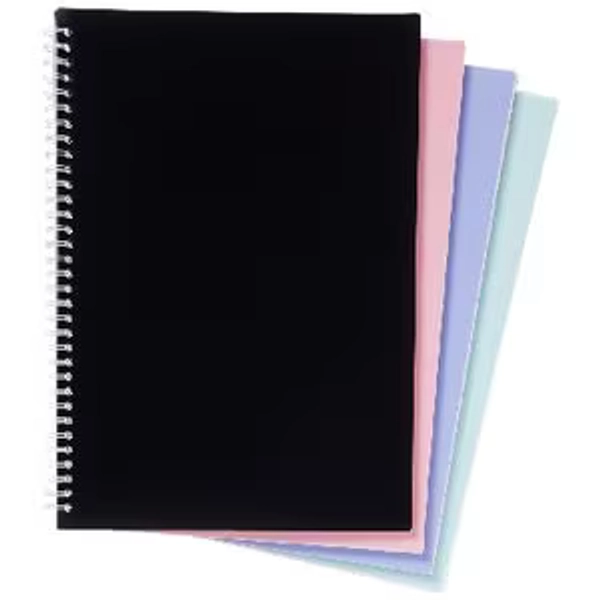 J.Burrows A4 PP Notebook 120 Page 4 Pack