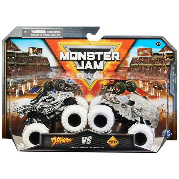Monster Jam 1:64 Dragon Vs. Yeti Monster Trucks