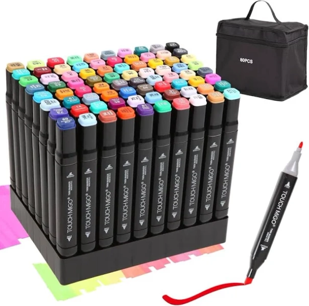 80 Colors Dual Tips Art Markers Set, Alcohol Based Pens Multicolored