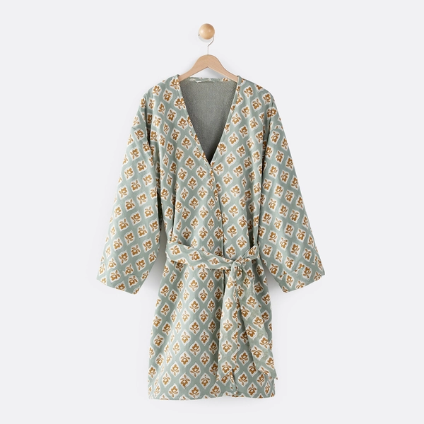 Badjas, kimono model, badstof binnenin, Cilou, Cilou
