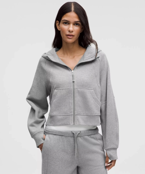 Scuba Oversized Full-Zip Hoodie - Heathered Core Medium Grey - XS/S