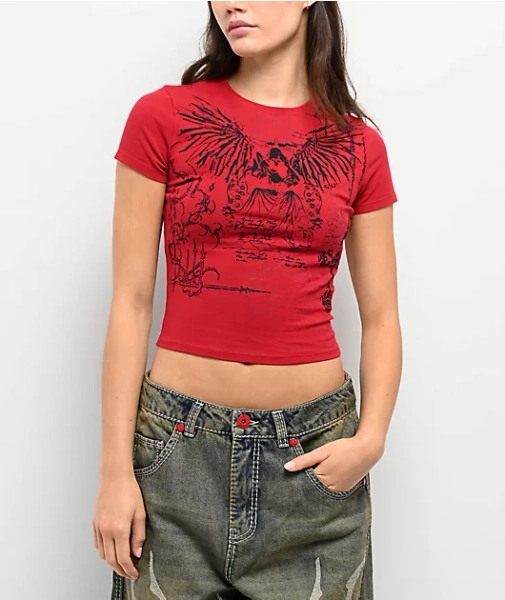 Vitriol Lina Red Crop T-Shirt