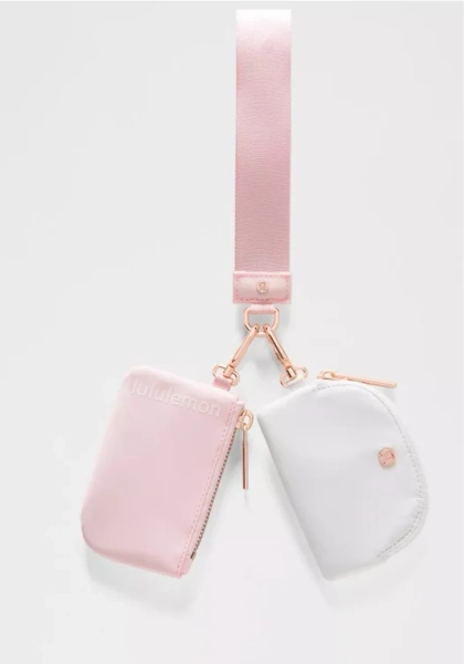 Dual Pouch Wristlet -pink- ONE SIZE