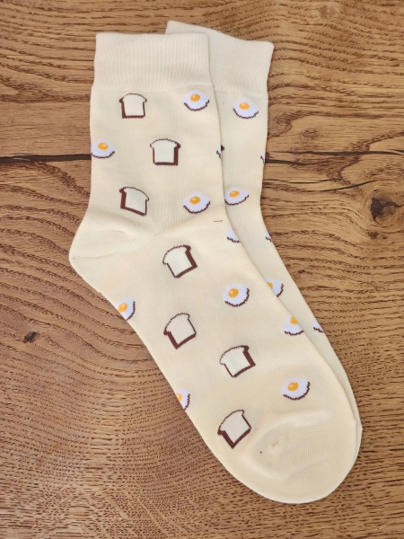 Korean Breakfast Socks. Eggs and Toast, Cute, Cosey Fun! - Etsy