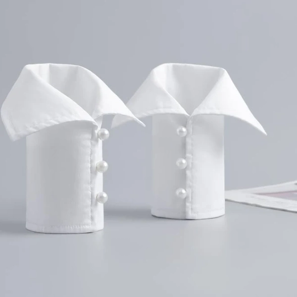 Versatile Detachable Fake Cuffs for Casual & Formal Outfits, False cuffs for women, White cuffs, Collar and cuffs for women, White wrist cuffs, Arm