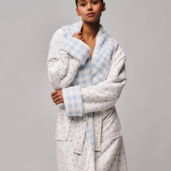 Guizio Cozy Cloud Reversible Floral Robe