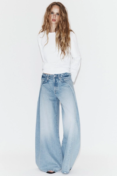 JEANS TRF WIDE LEG PLIEGUES