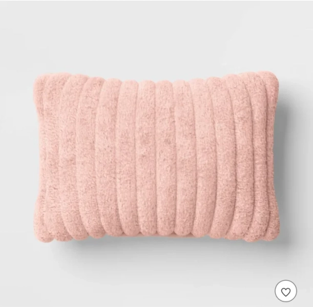 Room Essentials Channeled Faux Fur Lumbar Throw Pillow