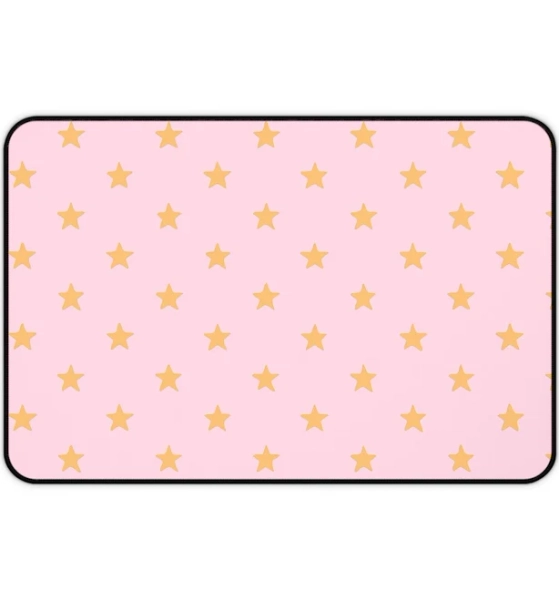 Starry Pink Desk Mat - Cute Office Decor, Gamer Gift, Study Accessories, Work from Home Essentials, Home Office Decoration