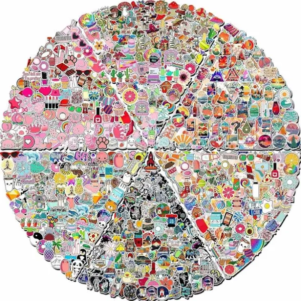 Arme 600 Pcs Cute Colorful Waterproof Vinyl Art Stickers