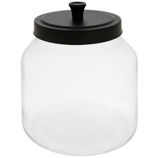 Glass Jar With Black Lid