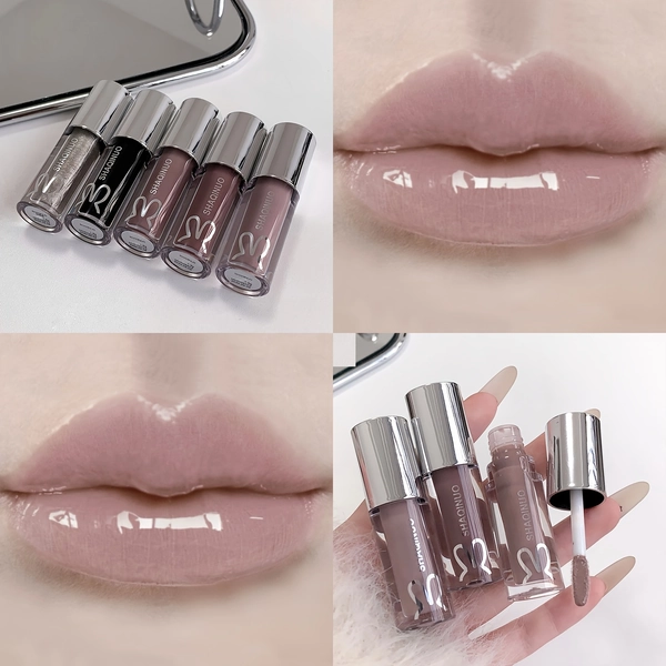 1pc Soft And Translucent Lip Gloss/Light/Watery Smoothness/Long-Lasting Wear/Full Color/Low Saturation Lip Color/Creating Watery Mirror Glass Plump Lips/Mother's Day Halloween Christmas Holiday Gift