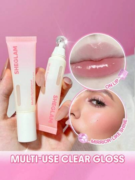SHEGLAM Mirror Move Multi-Functional Clear Gloss Brand Beauty Makeup Cosmetic For Women Girls Perfect For Fall Winter Ideal For Y2K Fancy Fashion Suitable For Birthday Present Halloween Party Ready Best Color