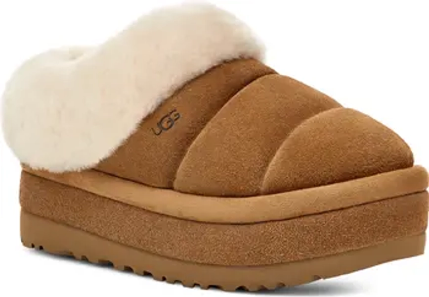 Tazzlita Genuine Shearling Trim Platform Slipper