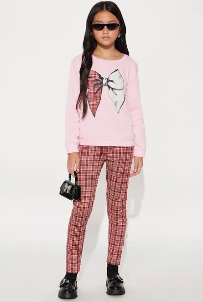 Fashion Nova Kids' Mini Bows for Days Leggings Set