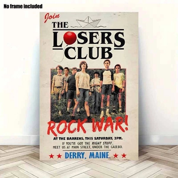 2D Flat, 2D Flat, 1pc Frameless Canvas Art | "Losers Club: Rock War" Canvas Poster for Home Decor and Room Decoration