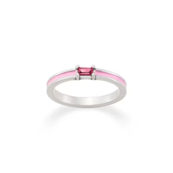Enamel Gemstone Stacker Ring