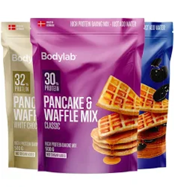 Bodylab Pancake & Waffle Mix (3x500g) – Bland selv | Proteinrige pandekager & vafler