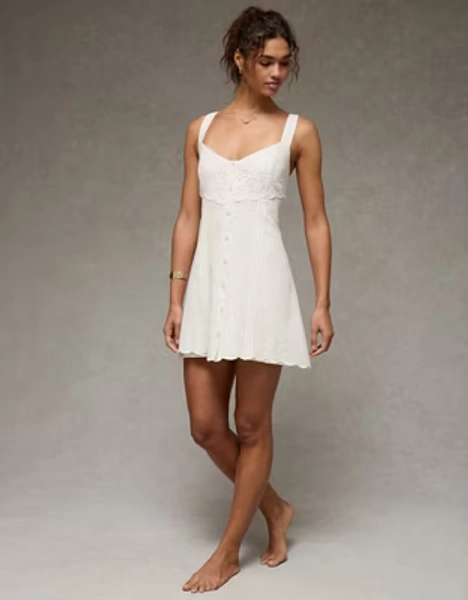 AE Button-Front Mini Dress