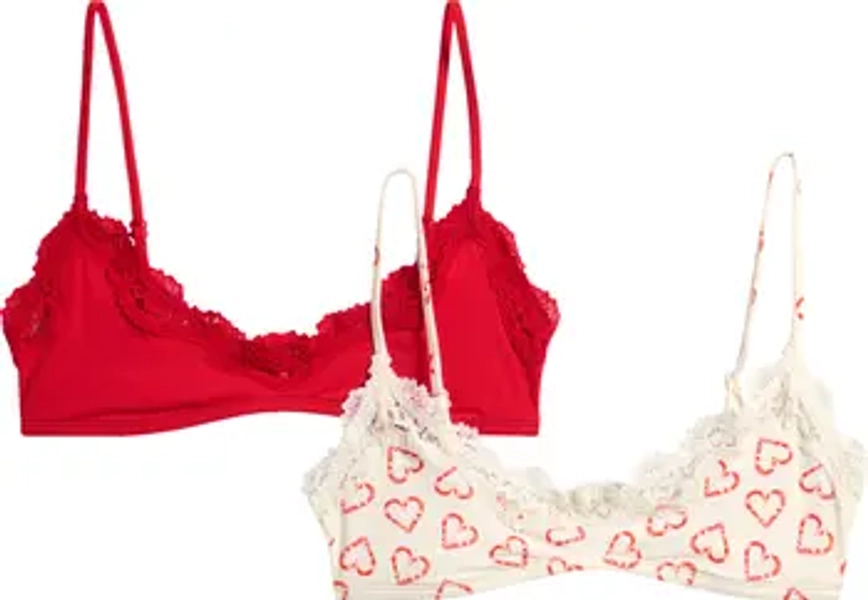 Fits Everybody Assorted 2-Pack Lace Bralettes