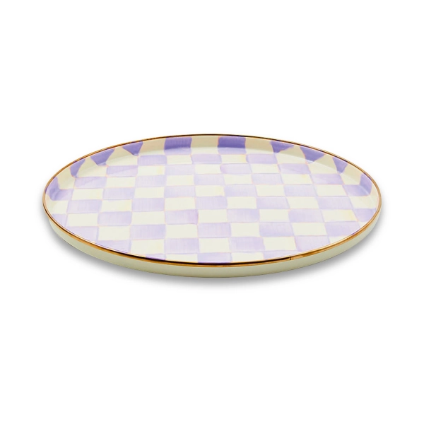 MacKenzie-Childs Violet Check Round Tray | Perigold