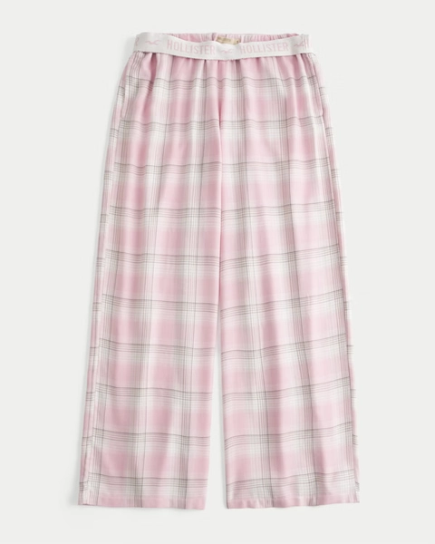 Low-Rise Logo Waist Flannel Pants