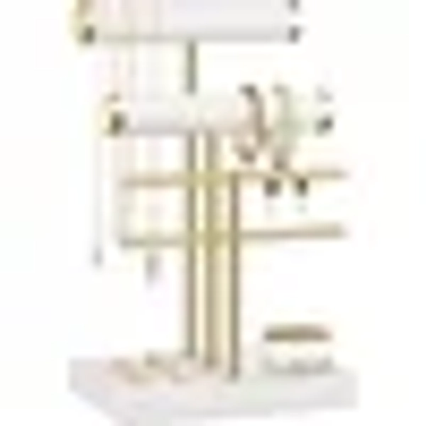 Niffgaff 3 Tier Bracelet Holder Display - Detachable T Bar White Velvet Bracelet Holder, Jewelry Holder Organizer for Bracelet, Necklace, Earrings, Rings