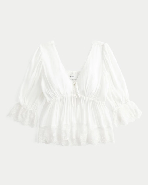 Three-Quarter Sleeve Babydoll Top